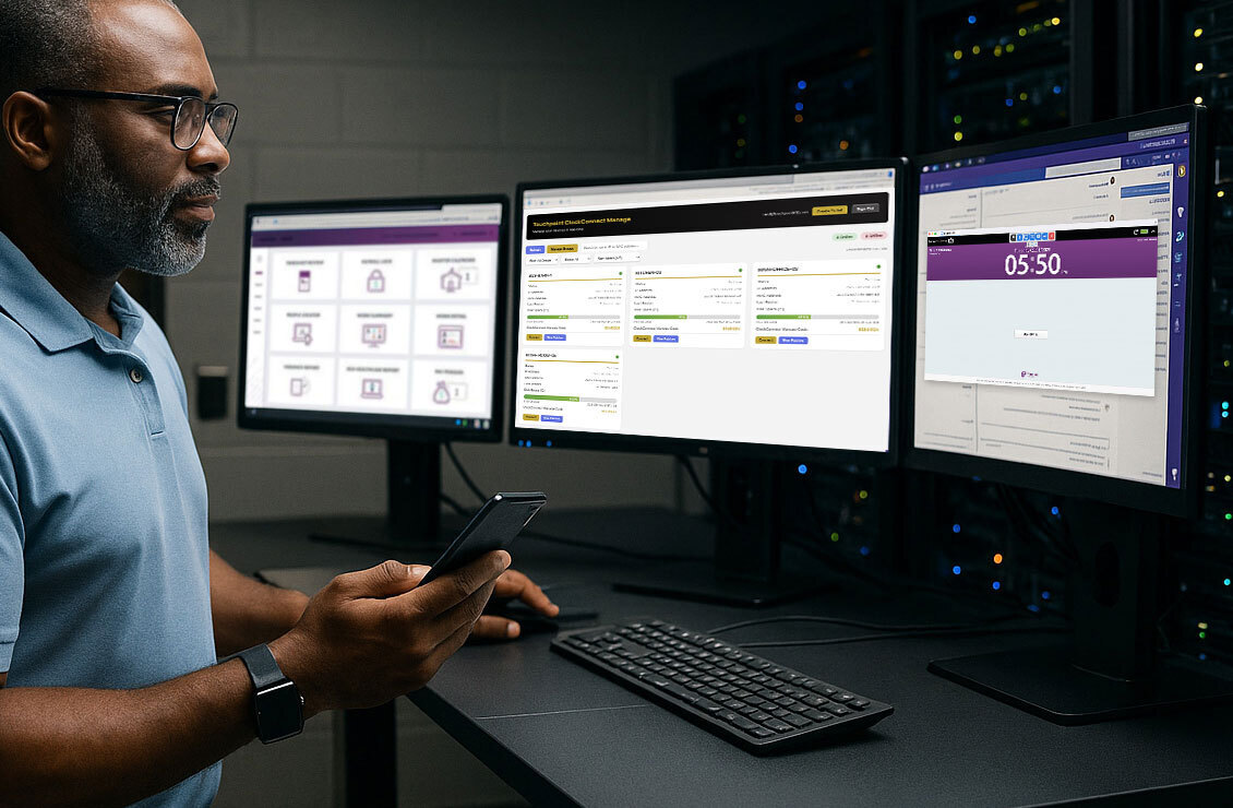 IT-Director-Server-Room-3-Screens-ClockConnect-Manage-Crop-Frontline
